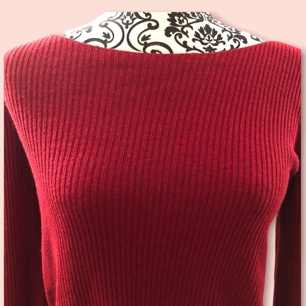 Aritzia Babaton Kitano Sweater wool-linen blend in Red - Picture 4 of 4